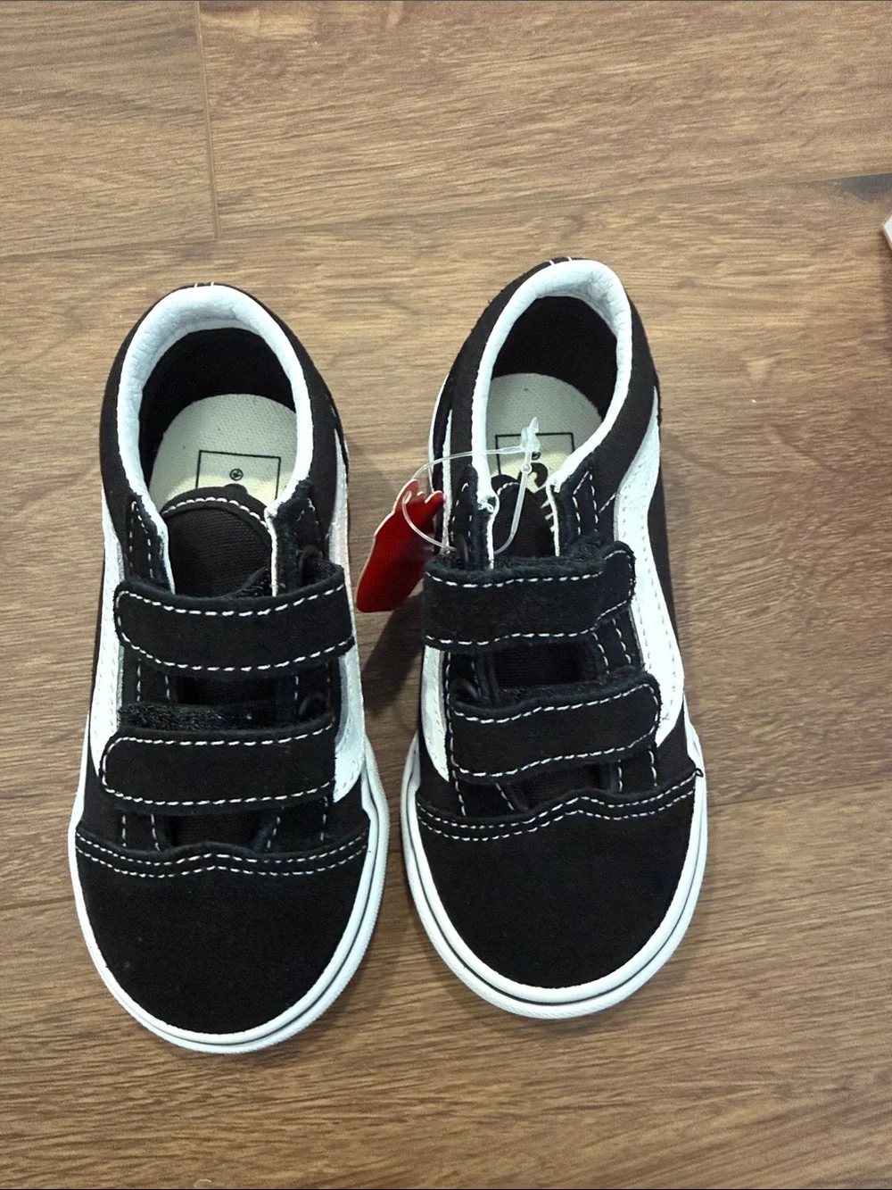 Vans Kids Black & White Old Skool Hook-and-Loop Sneakers